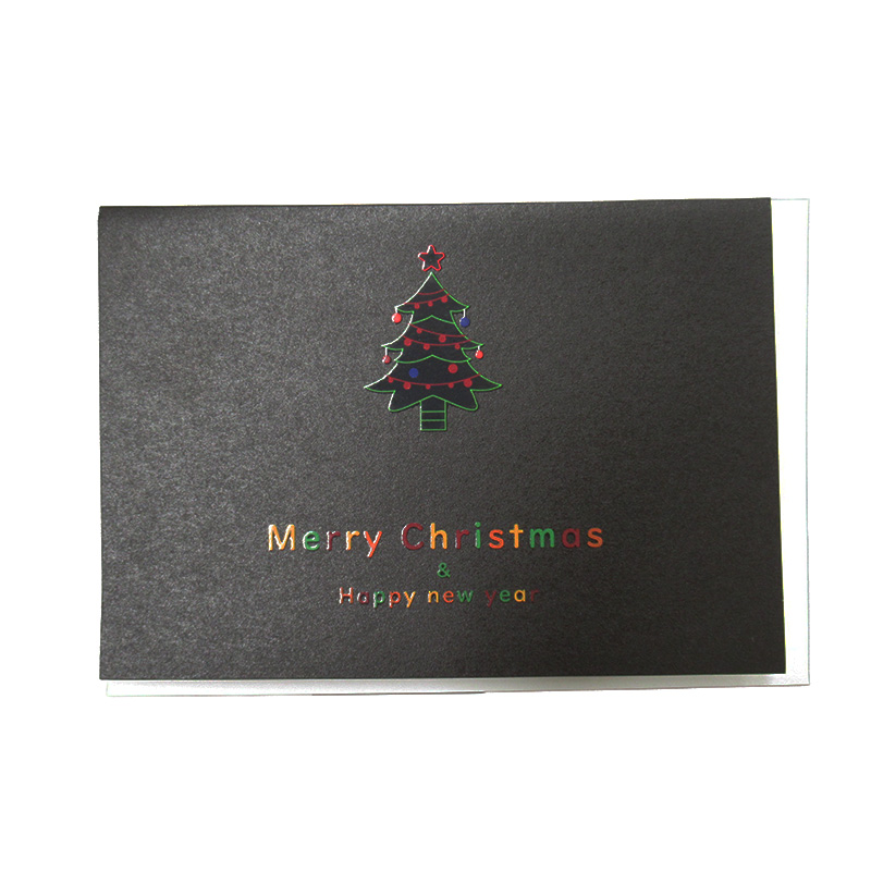 フロンティア クリスマスカード ネオンツリー ぷっくりクリスマスカード